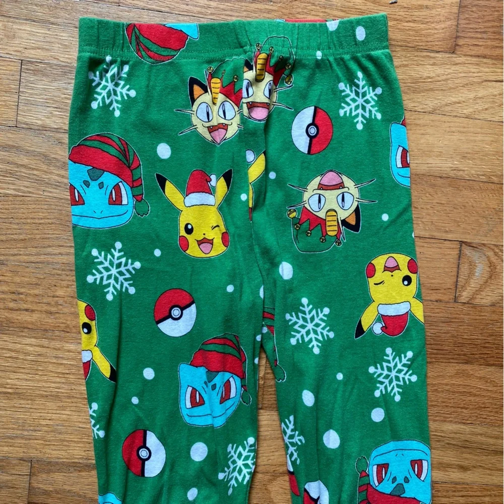 Kids Green and Red Holiday Pokémon Pajama Set